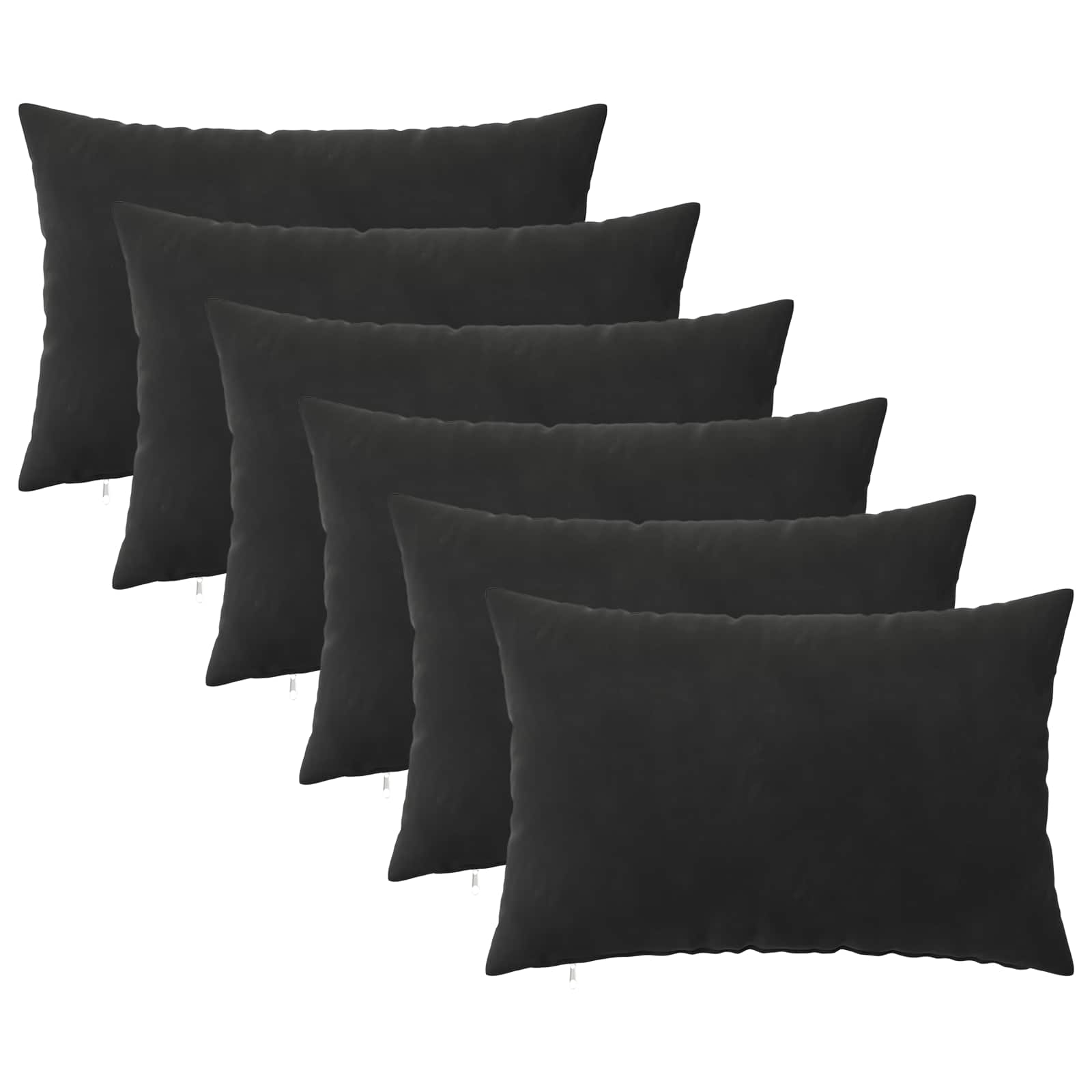 Cuscino con cuscino HEERLEN 6 pz Nero Velluto | homemem39