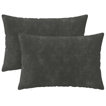 Cuscino con cuscino HEERLEN 2 pz Antracite Fleece in microfibra | homemem39