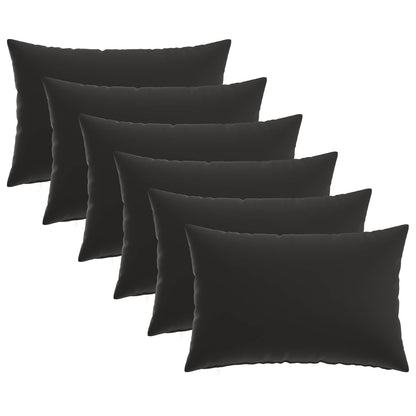 Cuscino 6 pz HEERLEN Nero 30 x 50 cm Poliestere