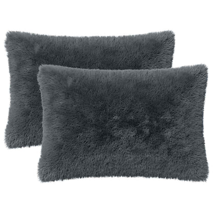 Cuscino con cuscino HEERLEN 2 pz Antracite Fleece PV | homemem39