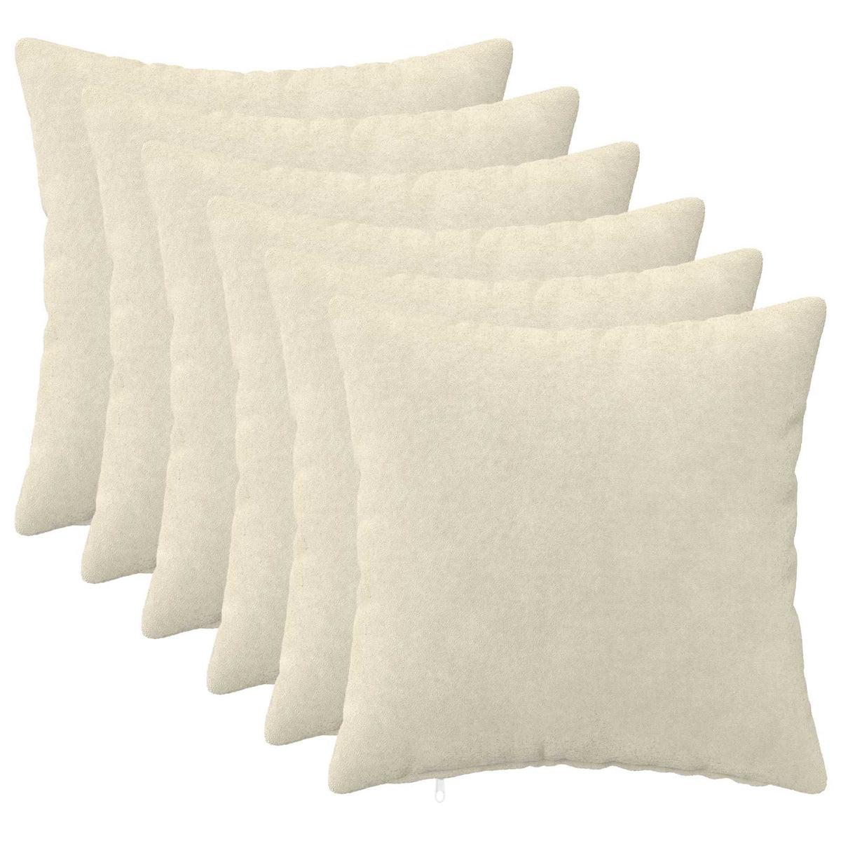 Cuscino 6 pz HEERLEN Crema 35 x 35 cm Fleece in microfibra