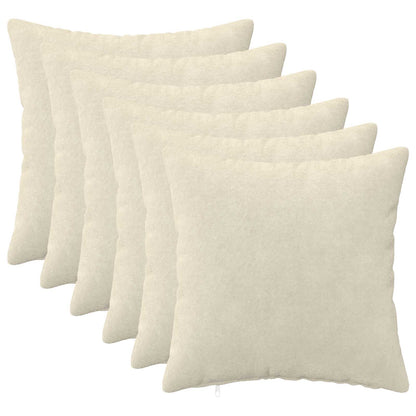 Cuscino 6 pz HEERLEN Crema 35 x 35 cm Fleece in microfibra