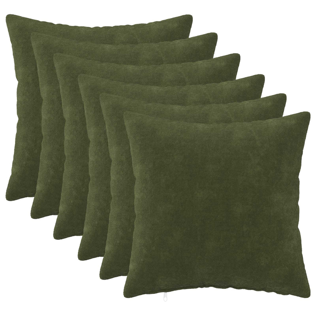 Cuscino 6 pz HEERLEN Verde 35 x 35 cm Fleece in microfibra