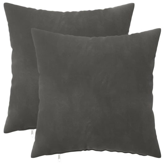 Cuscino con cuscino HEERLEN 2 pz Grigio Scuro Velluto | homemem39