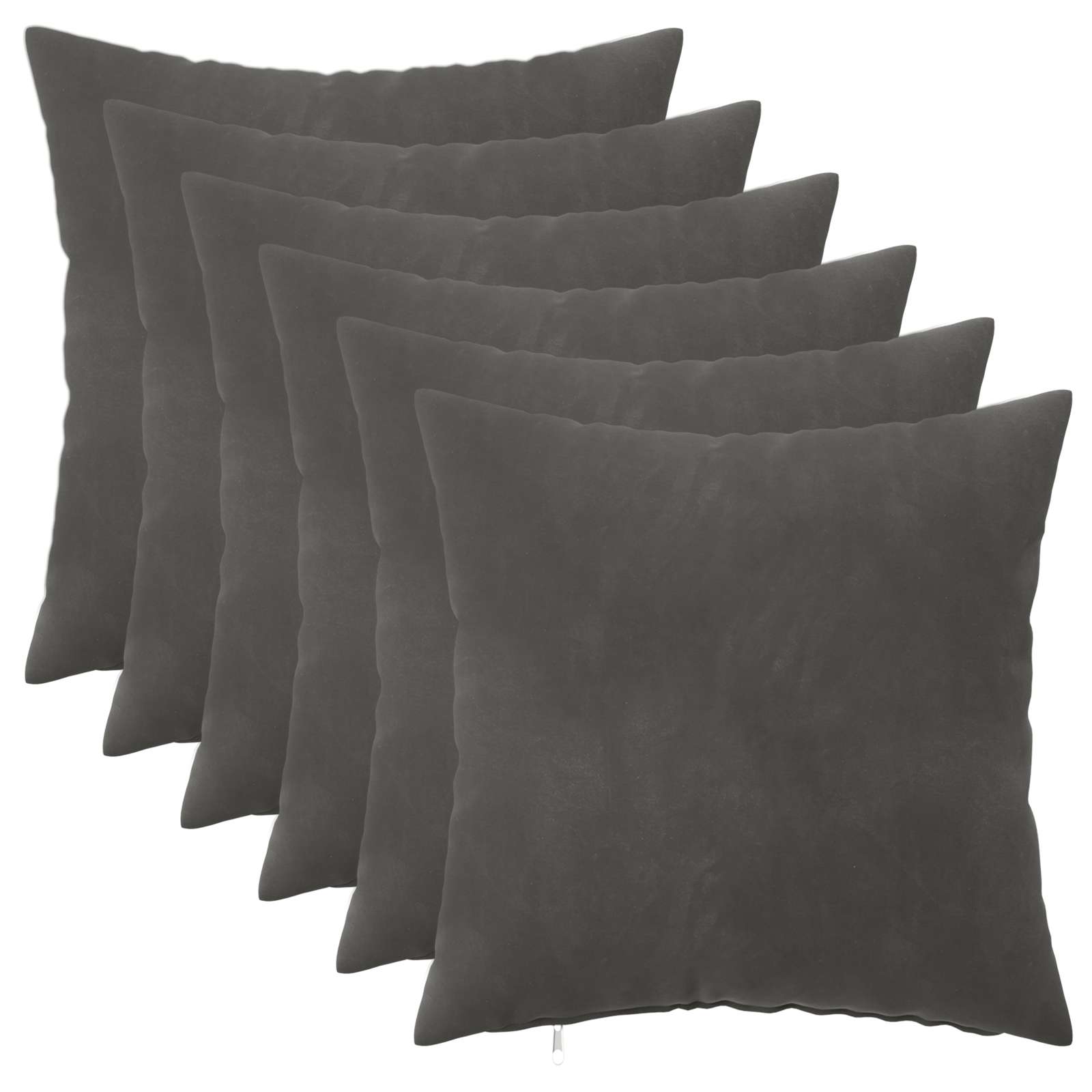 Cuscino con cuscino HEERLEN 6 pz Grigio Scuro Velluto | homemem39