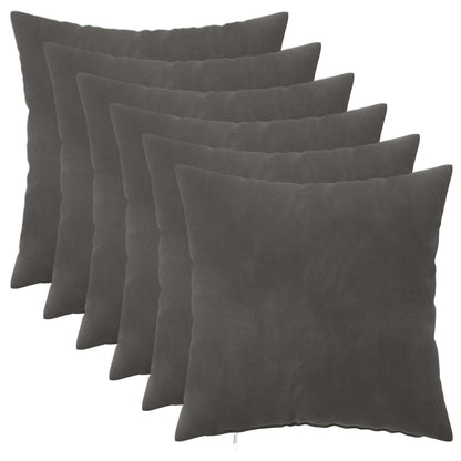 Cuscino con cuscino HEERLEN 6 pz Grigio Scuro Velluto | homemem39