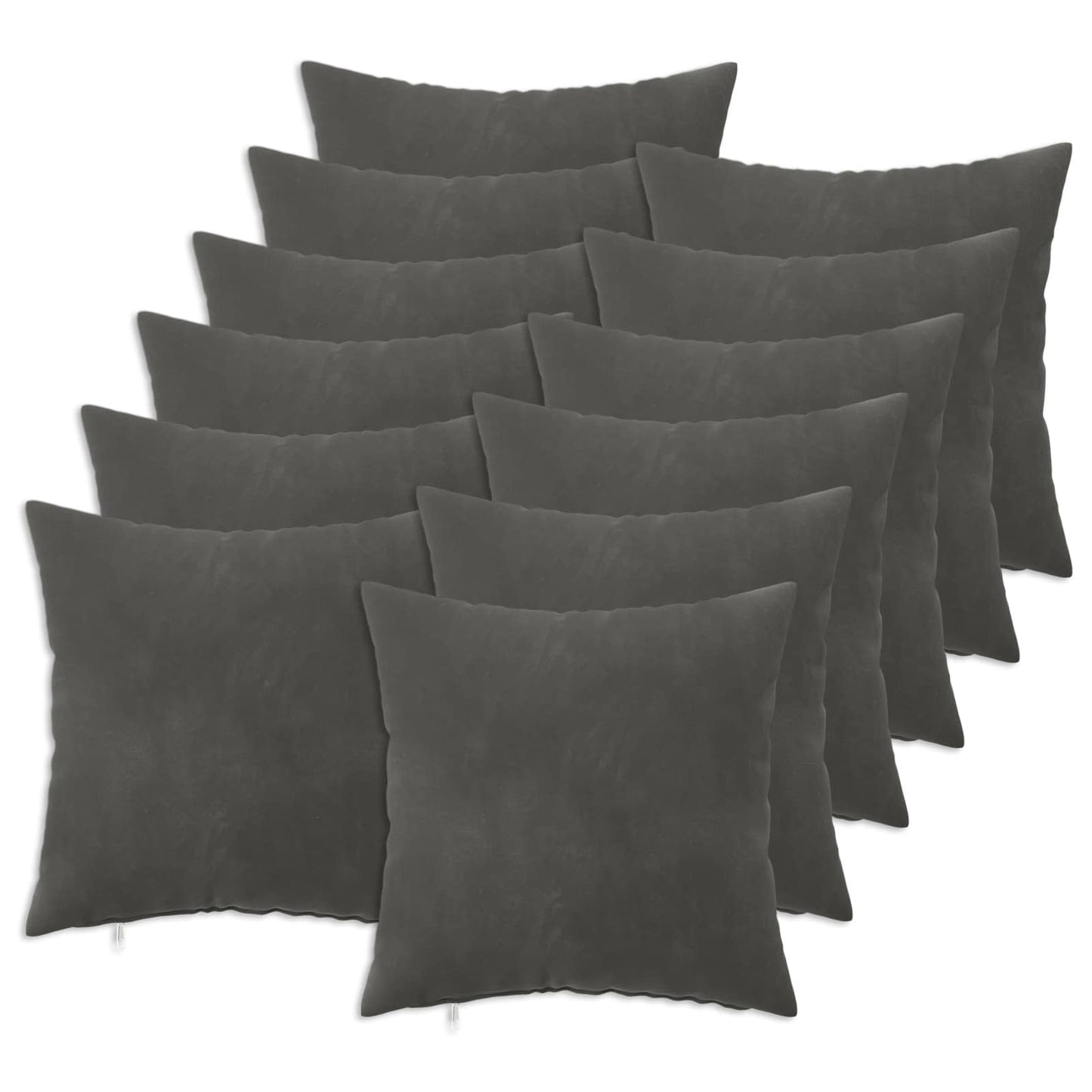 Cuscino con cuscino HEERLEN 12 pz Grigio Scuro Velluto | homemem39