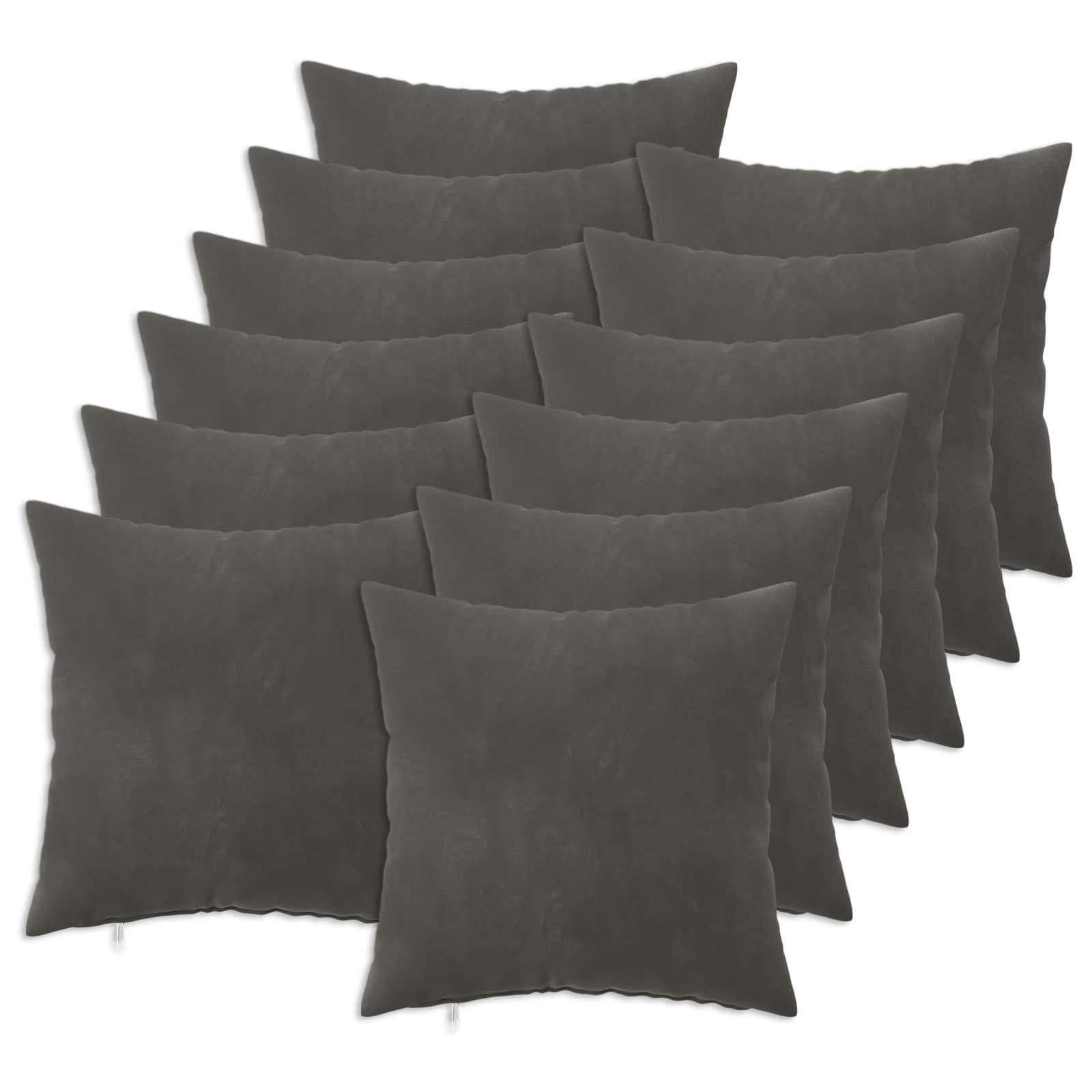 Cuscino con cuscino HEERLEN 12 pz Grigio Scuro Velluto | homemem39