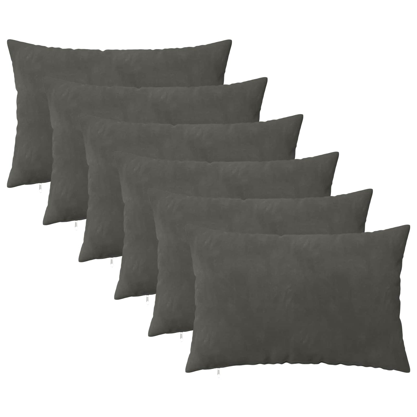 Cuscino con cuscino HEERLEN 6 pz Grigio Scuro Velluto | homemem39
