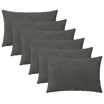 Cuscino con cuscino HEERLEN 6 pz Grigio Scuro Velluto | homemem39