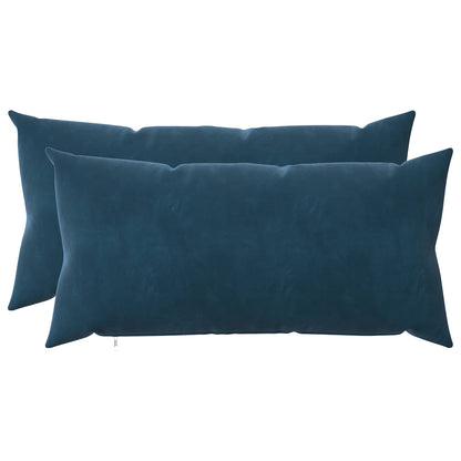 Cuscino con cuscino HEERLEN 2 pz Blu Velluto | homemem39