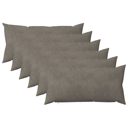 Cuscino con cuscino HEERLEN 6 pz Grigio Chiaro Velluto | homemem39