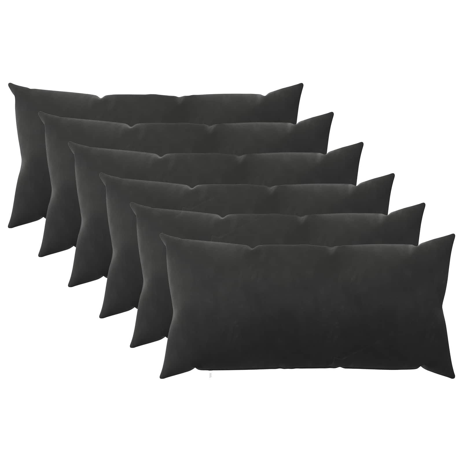 Cuscino con cuscino HEERLEN 6 pz Nero Velluto | homemem39