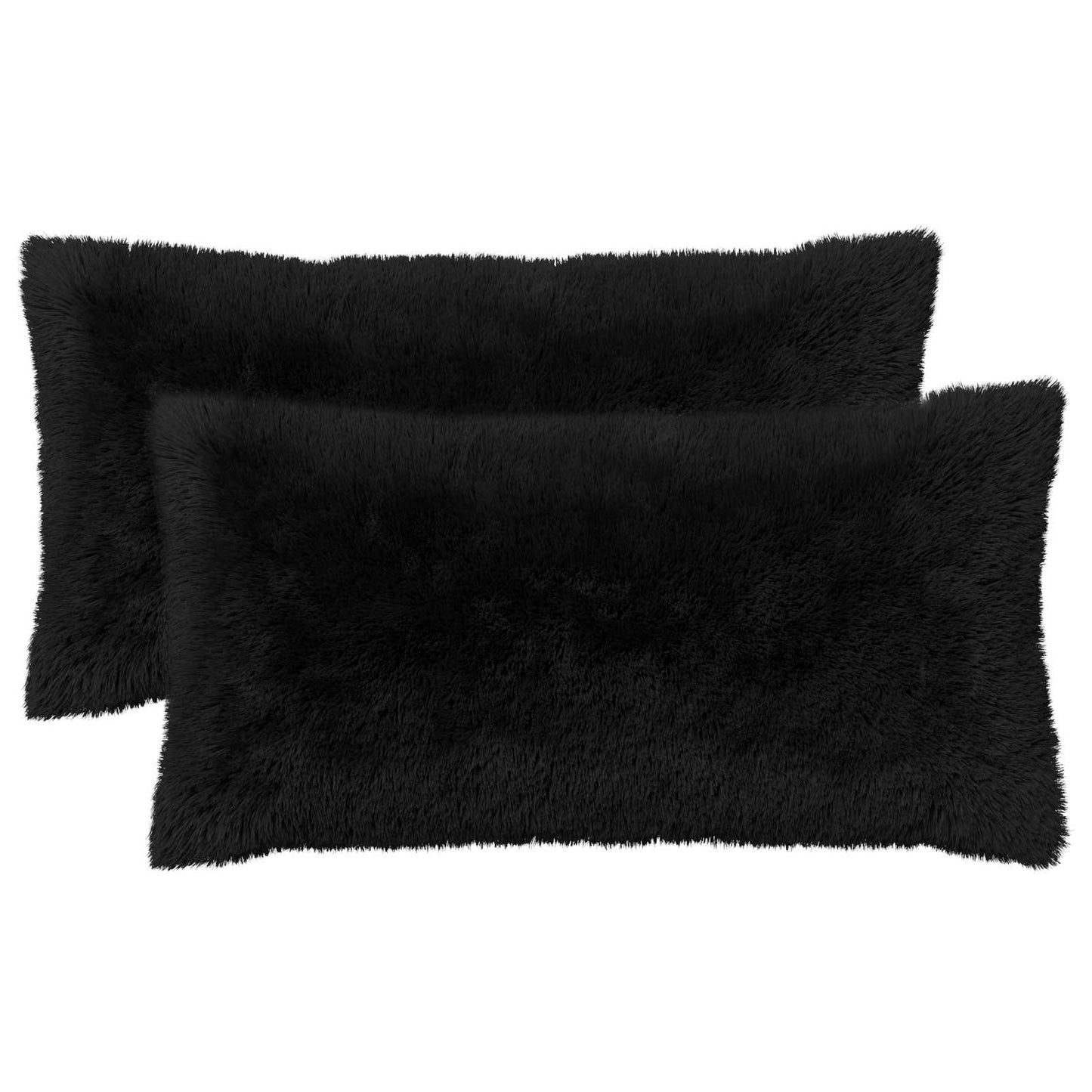 Cuscino con cuscino HEERLEN 2 pz Nero Fleece PV | homemem39