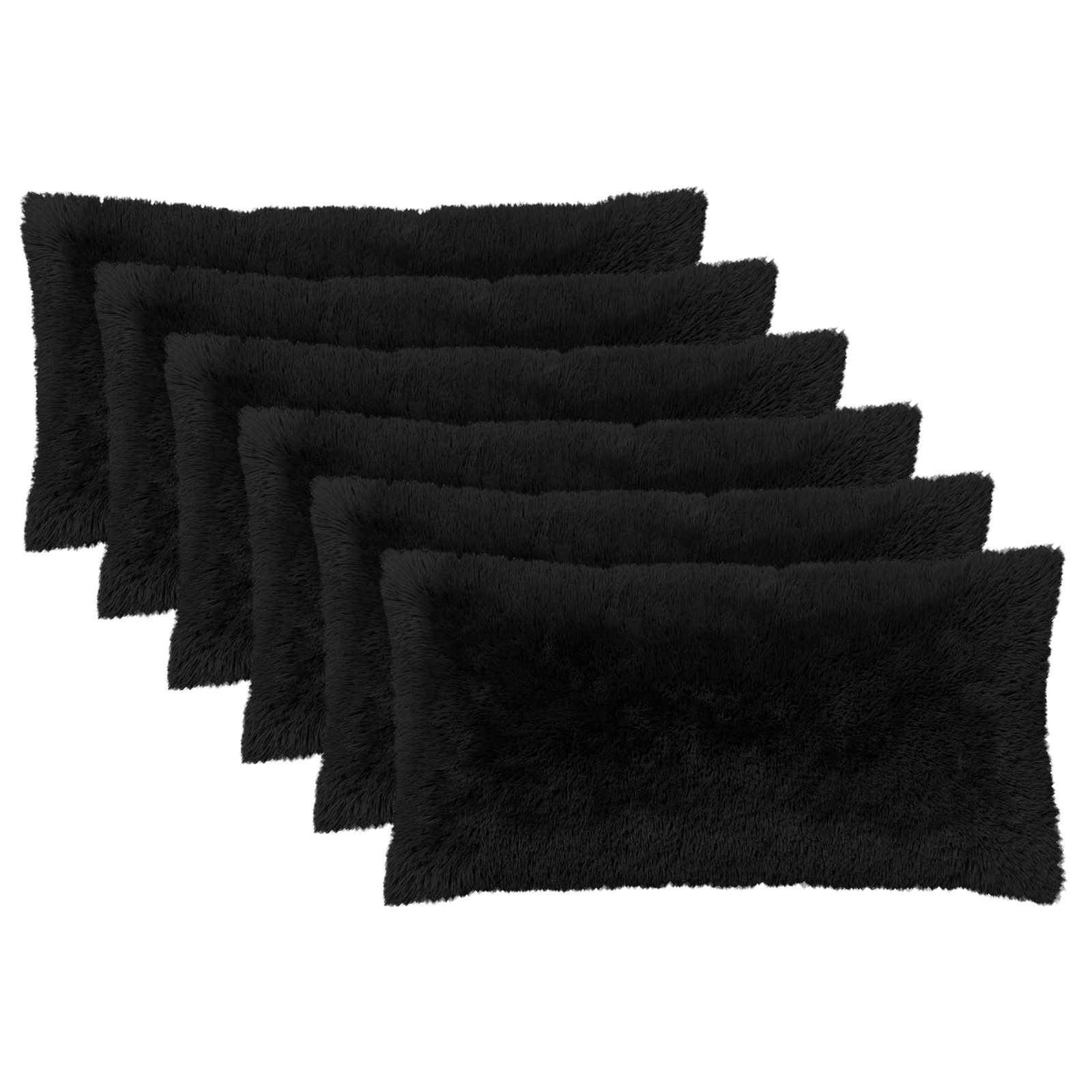 Cuscino con cuscino HEERLEN 6 pz Nero Fleece PV | homemem39