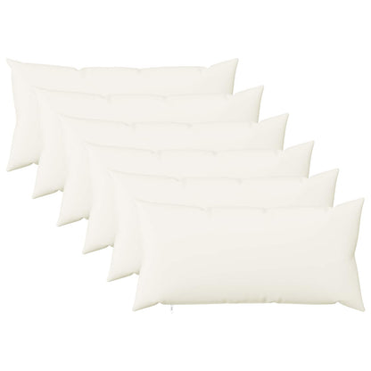 Cuscino da Lanciare 6 pz HEERLEN Bianco 40 x 80 cm Tessuto