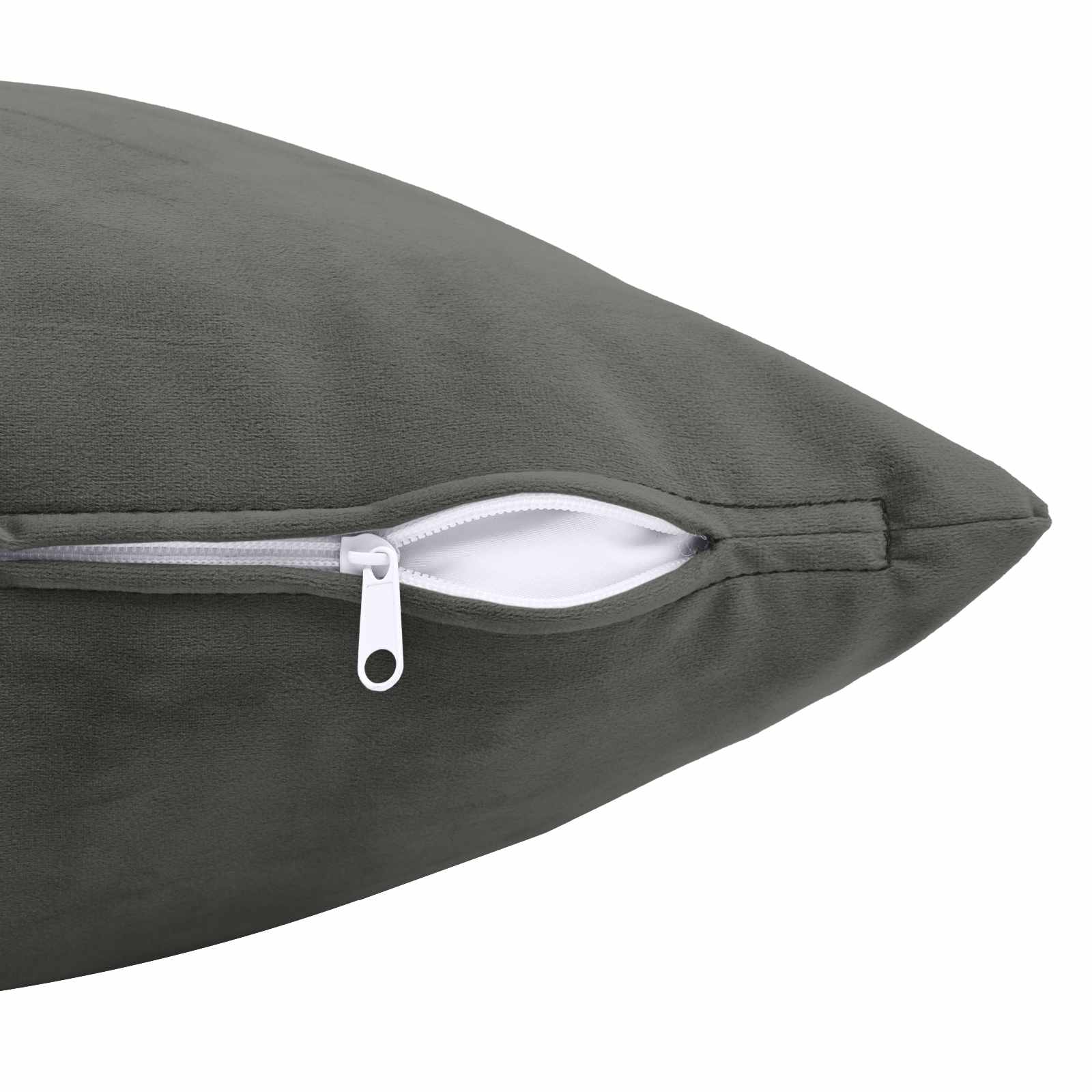 Cuscino con cuscino HEERLEN 6 pz Grigio Scuro Velluto | homemem39
