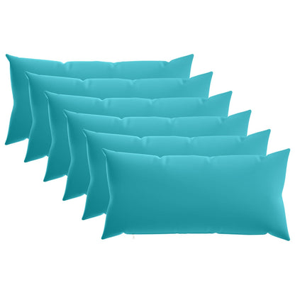 Cuscino 6 pz HEERLEN Turchese 40 x 80 cm Poliestere