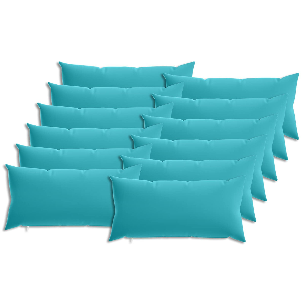 Cuscino 12 pz HEERLEN Turchese 40 x 80 cm Poliestere