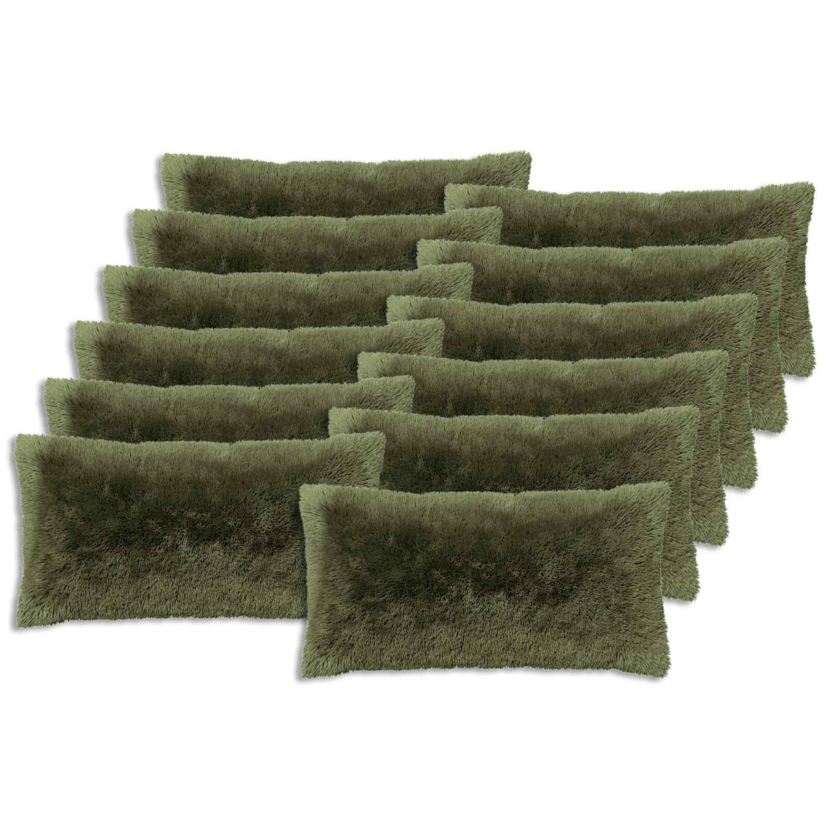 Cuscino con cuscino HEERLEN 12 pz Verde Fleece PV