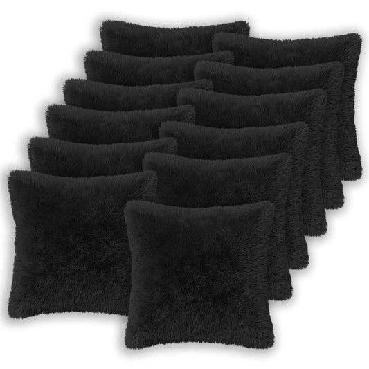 Cuscino con cuscino HEERLEN 2 pz Nero Fleece PV | homemem39