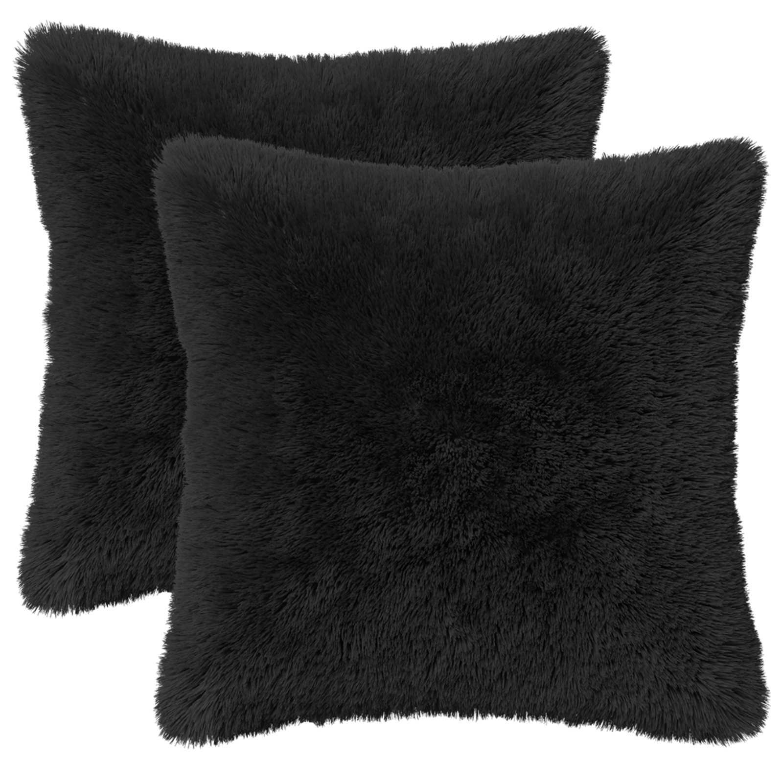 Cuscino con cuscino HEERLEN 6 pz Nero Fleece PV | homemem39