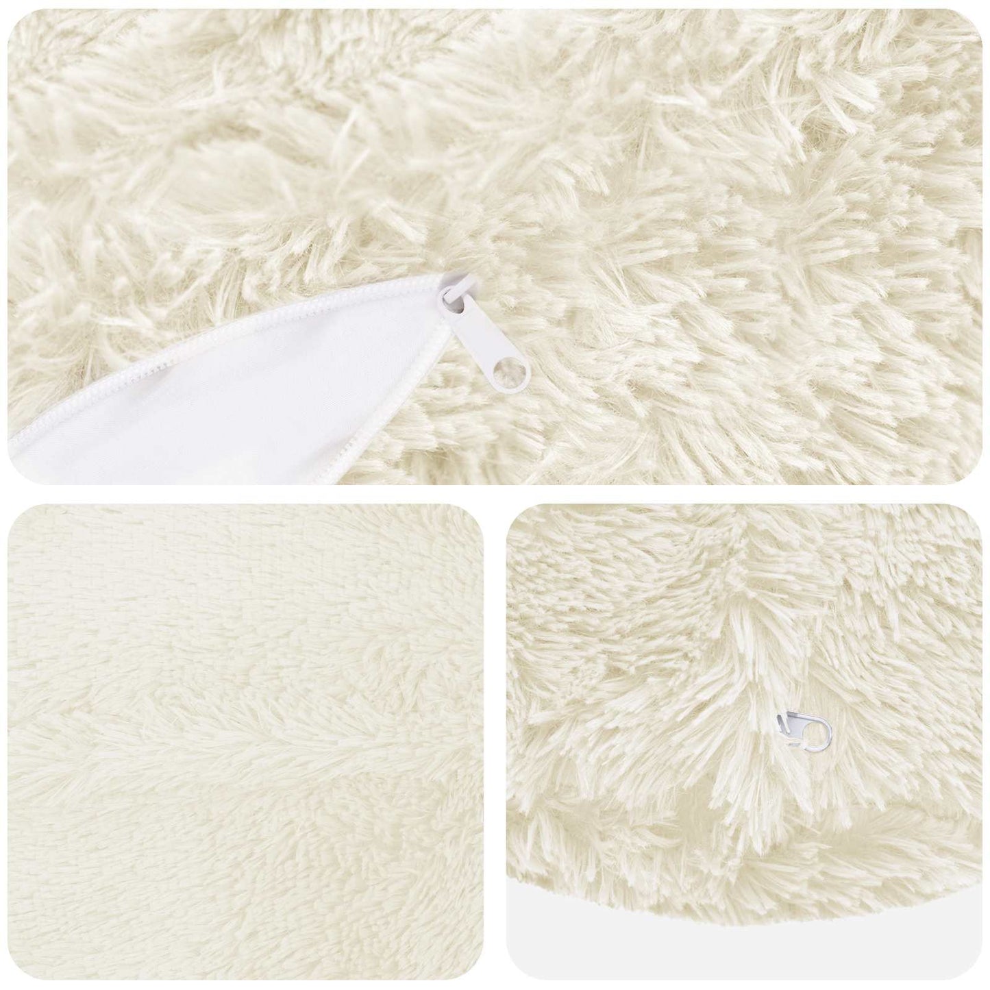 Cuscino con cuscino HEERLEN 2 pz Bianco Fleece PV