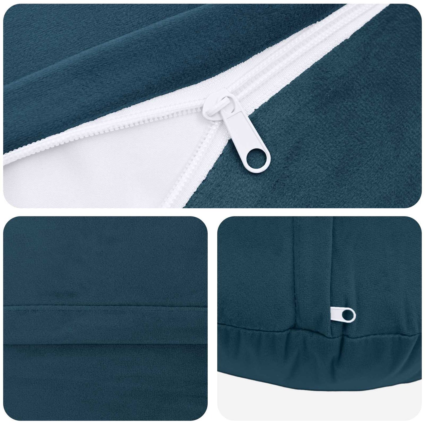 Cuscino con cuscino HEERLEN 2 pz Blu Velluto