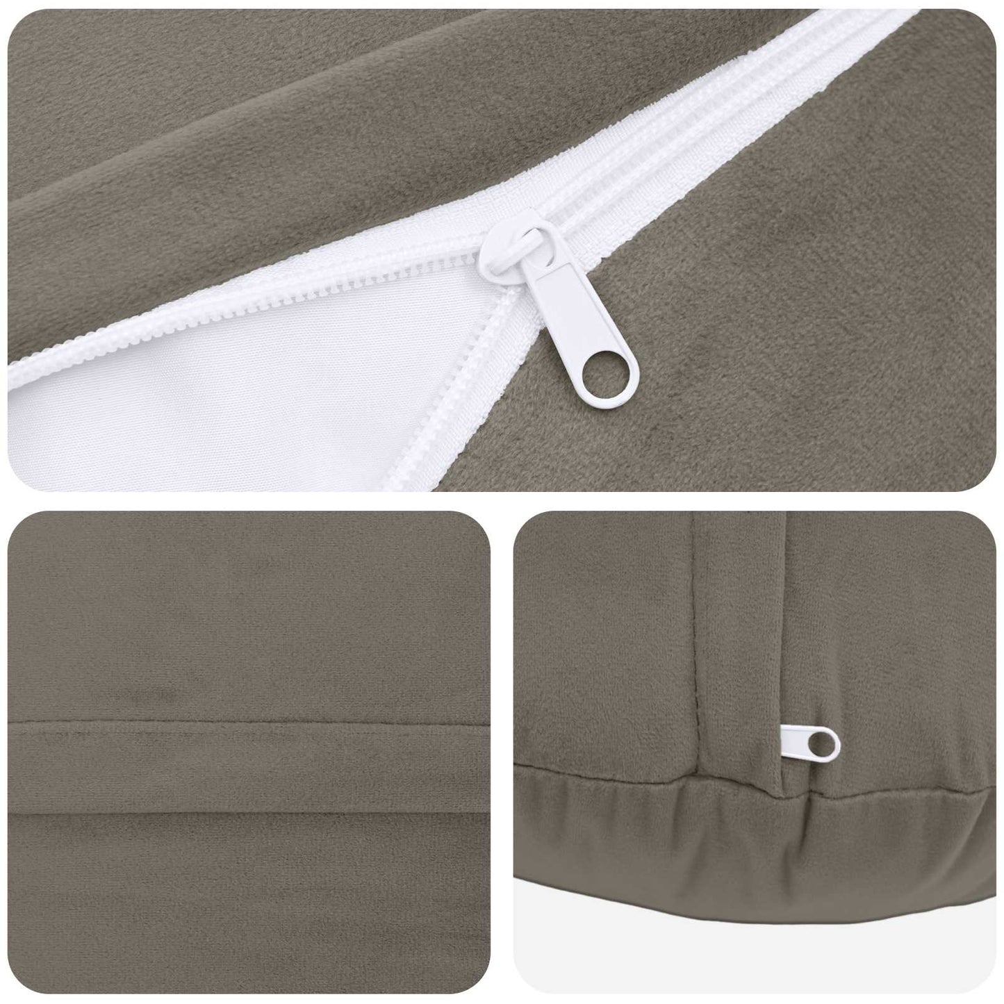 Cuscino con cuscino HEERLEN 2 pz Grigio Chiaro Velluto