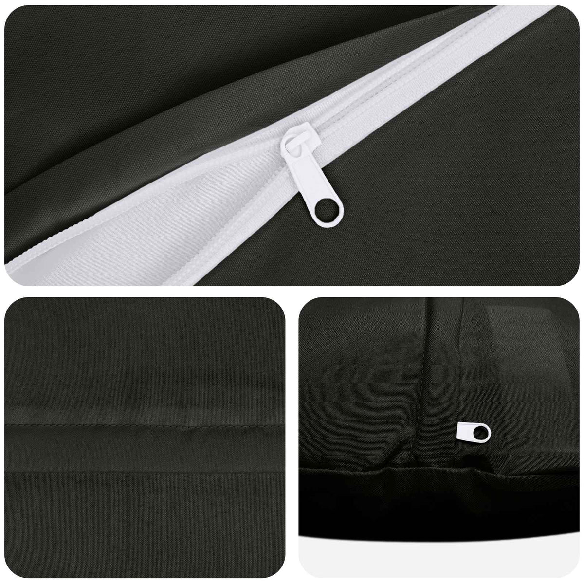 Cuscino 2 pz HEERLEN Nero Ø 50 cm Poliestere