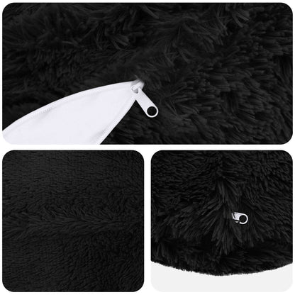 Cuscino con cuscino HEERLEN 2 pz Nero Fleece PV | homemem39