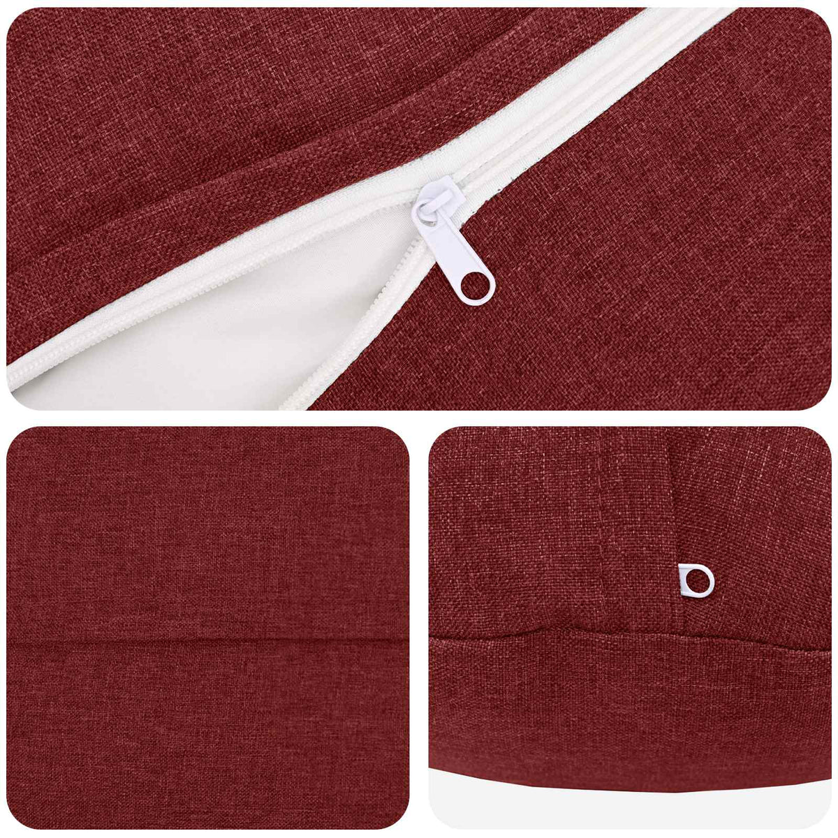 Cuscino con cuscino HEERLEN 2 pz Rosso Vino Tessuto | homemem39