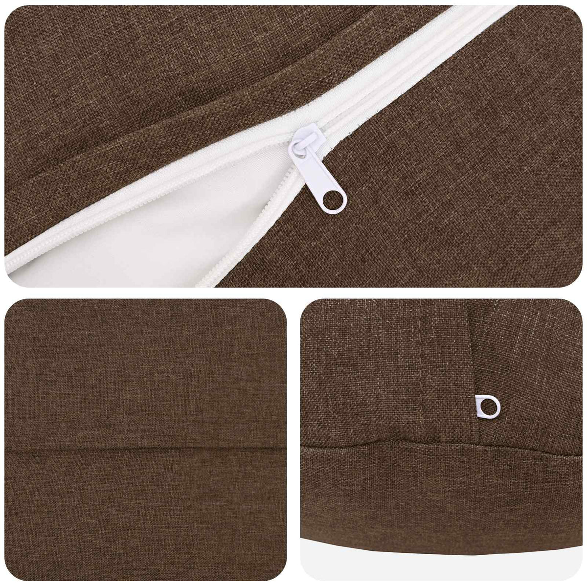 Cuscino con cuscino HEERLEN 2 pz Marrone Tessuto