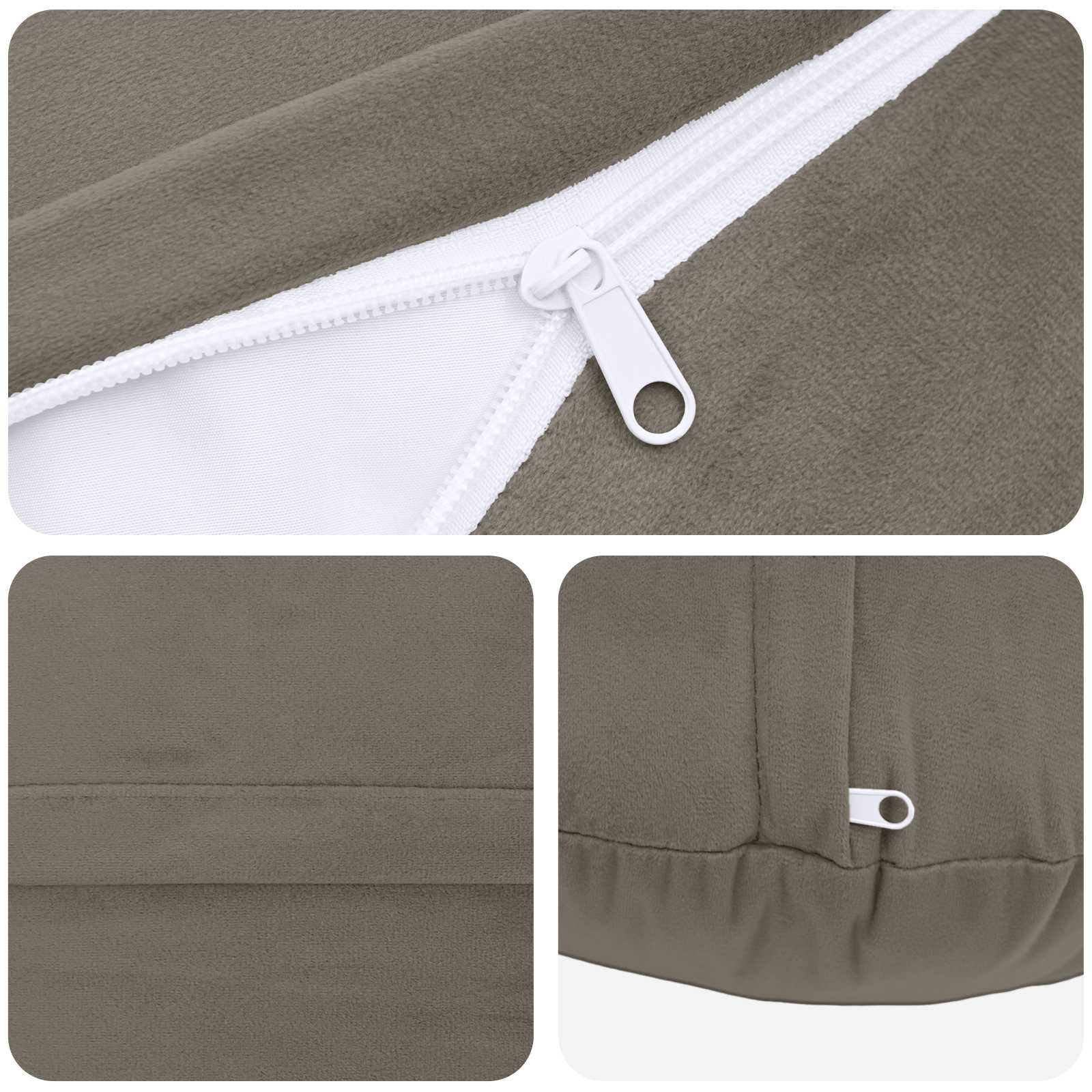 Cuscino con cuscino HEERLEN 2 pz Grigio Chiaro Velluto | homemem39