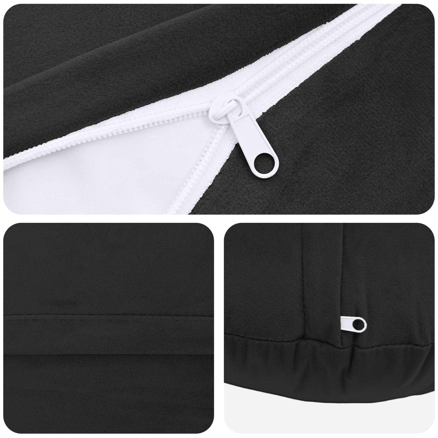 Cuscino con cuscino HEERLEN 6 pz Nero Velluto