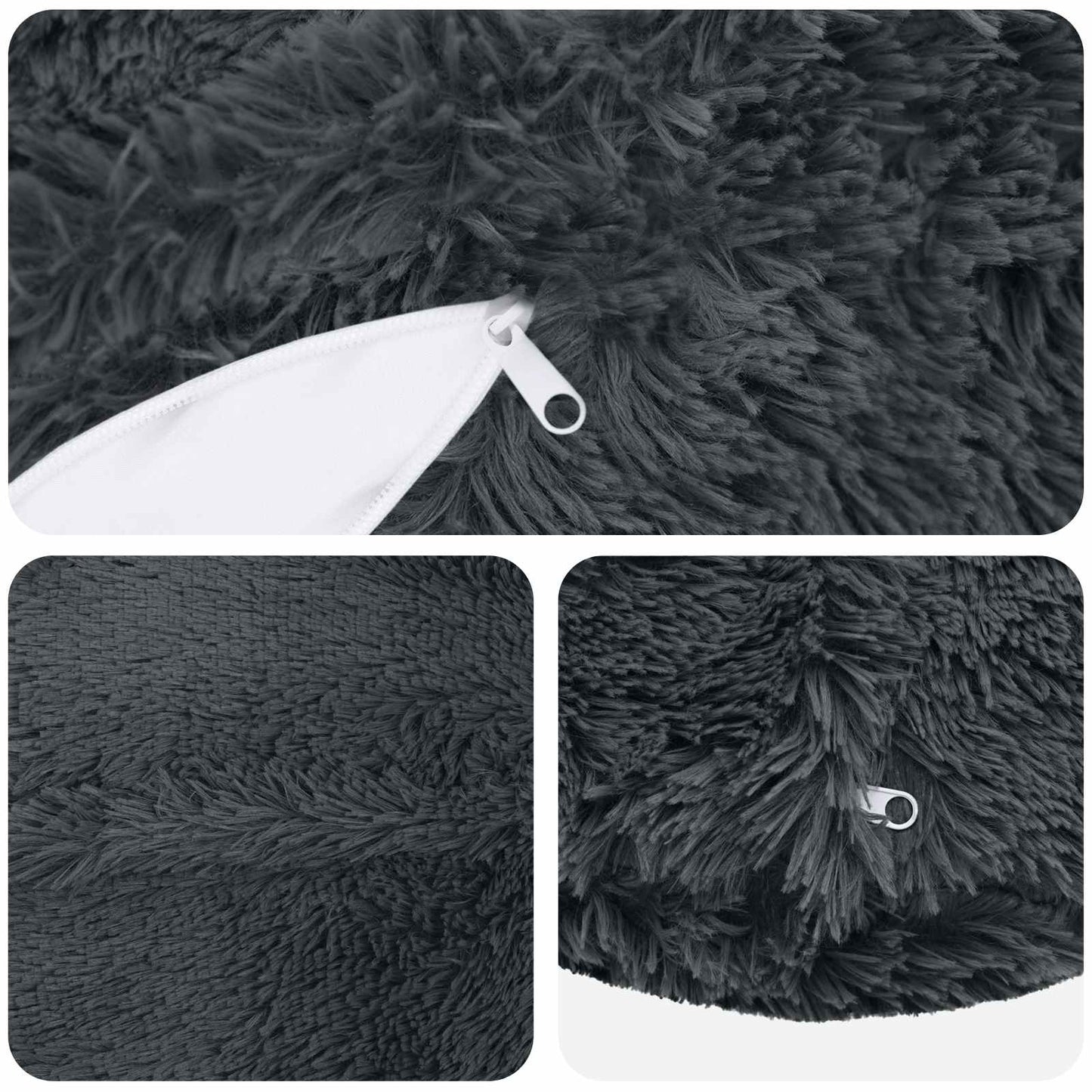 Cuscino con cuscino HEERLEN 2 pz Antracite Fleece PV | homemem39