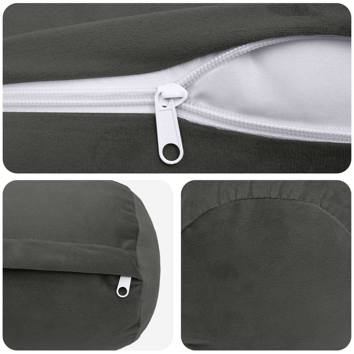 Cuscino con cuscino HEERLEN 6 pz Grigio Scuro Velluto