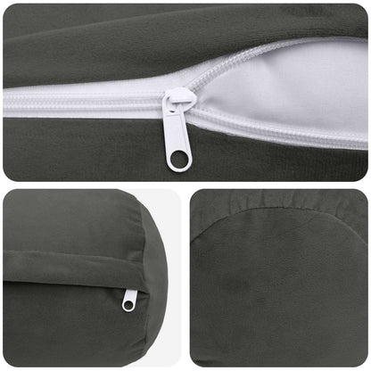 Cuscino con cuscino HEERLEN 6 pz Grigio Scuro Velluto