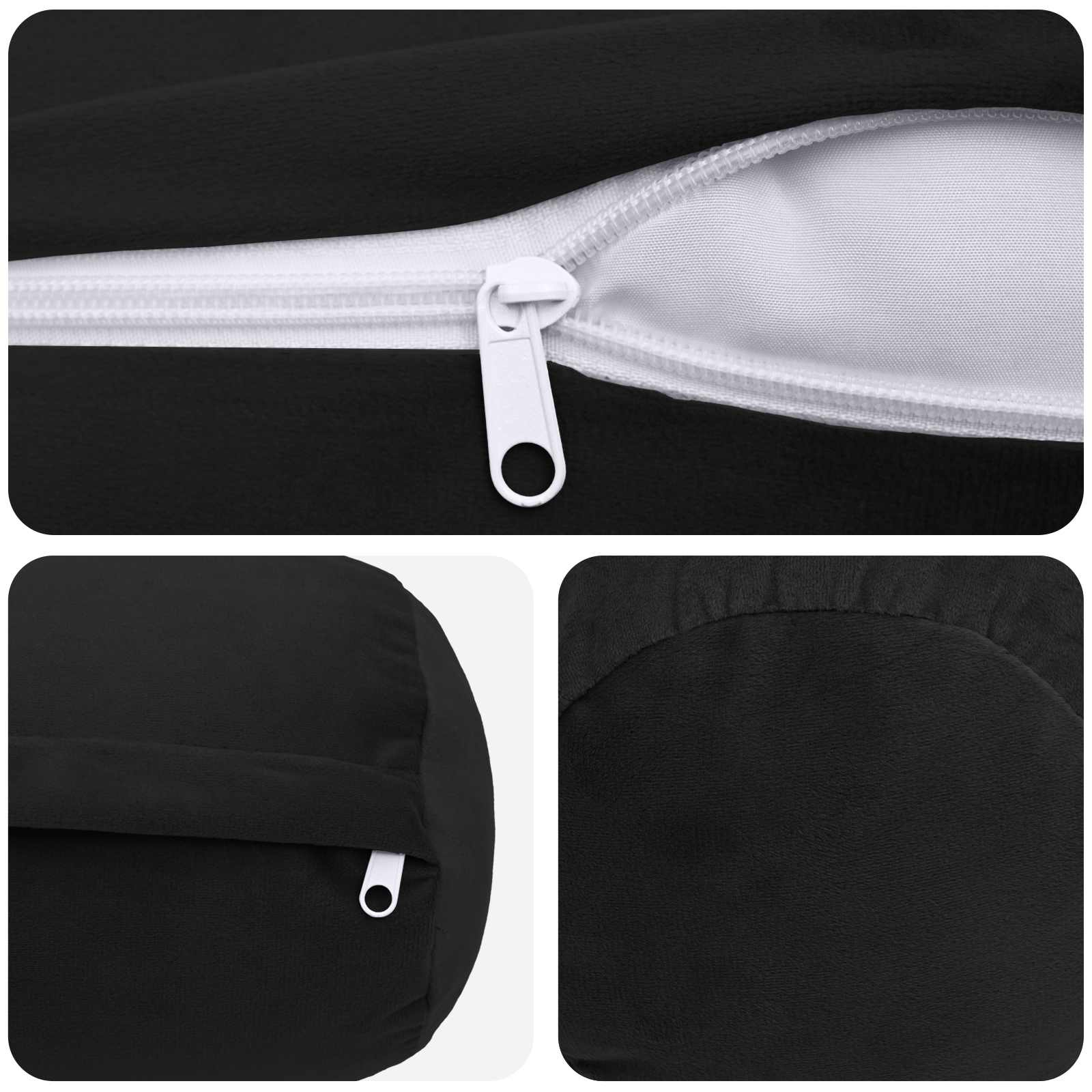 Cuscino con cuscino HEERLEN 6 pz Nero Velluto | homemem39