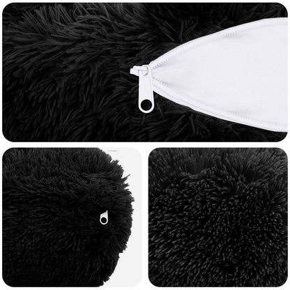 Cuscino con cuscino HEERLEN 6 pz Nero Fleece PV