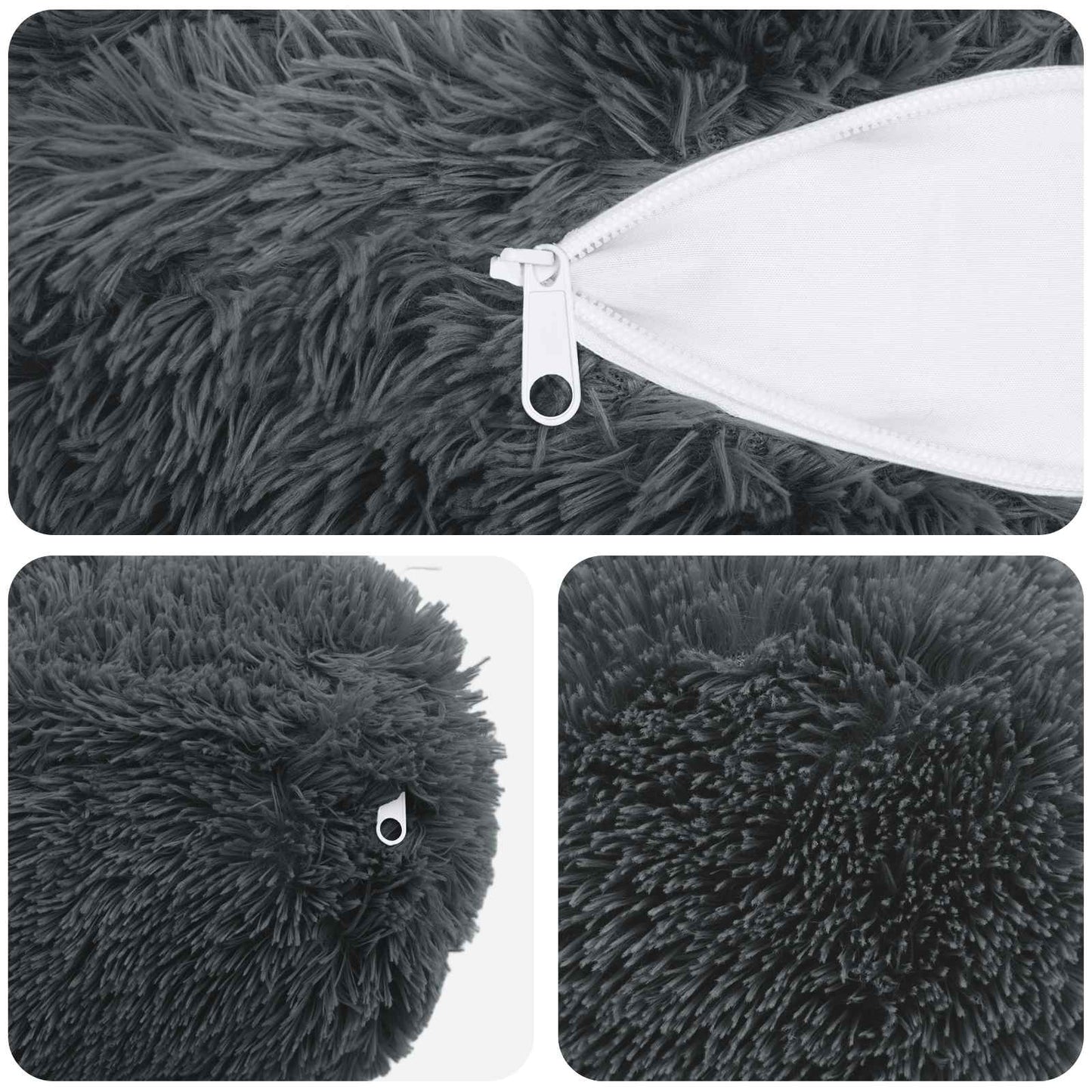 Cuscino con cuscino HEERLEN 6 pz Antracite Fleece PV
