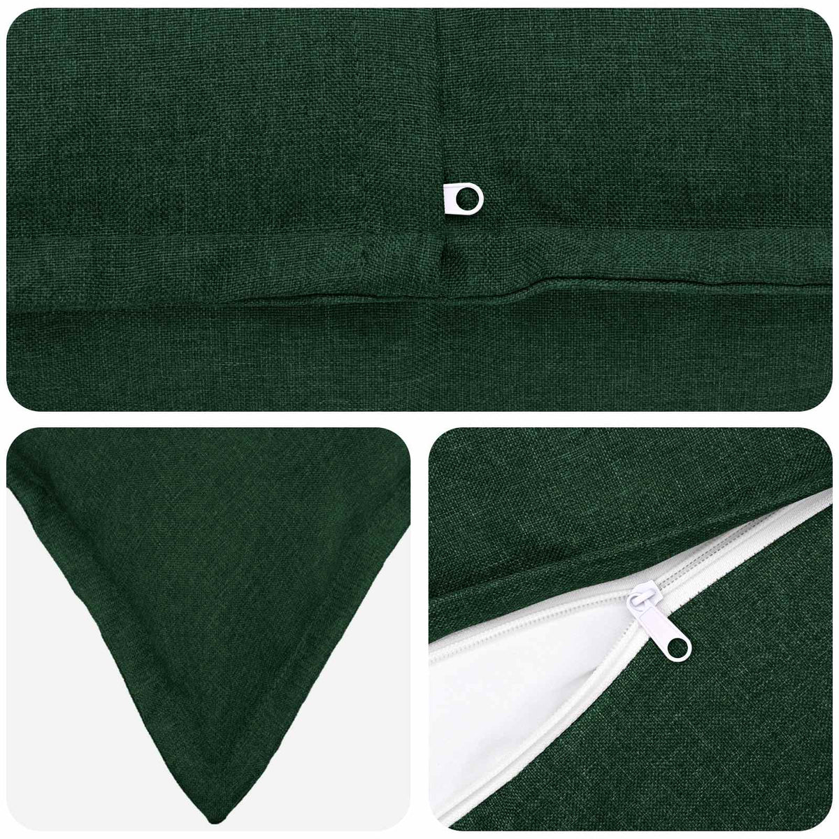 Cuscino con cuscino HOUTEN 2 pz Verde Scuro Lino | homemem39