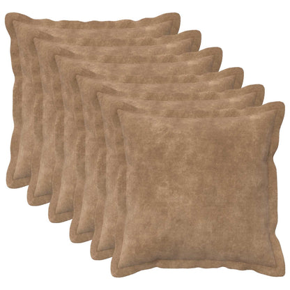 Cuscino 6 pz HOUTEN Tortora 40 x 40 cm Fleece in microfibra