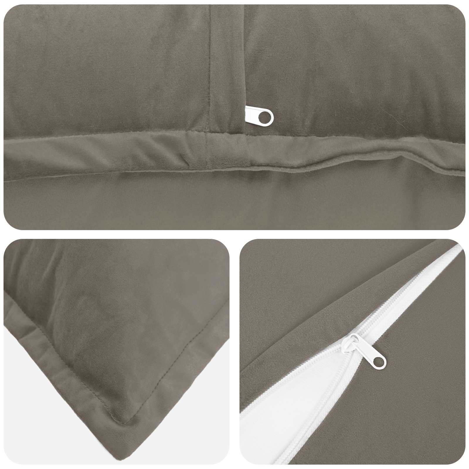 Cuscino con cuscino HOUTEN 6 pz Grigio Chiaro Velluto | homemem39