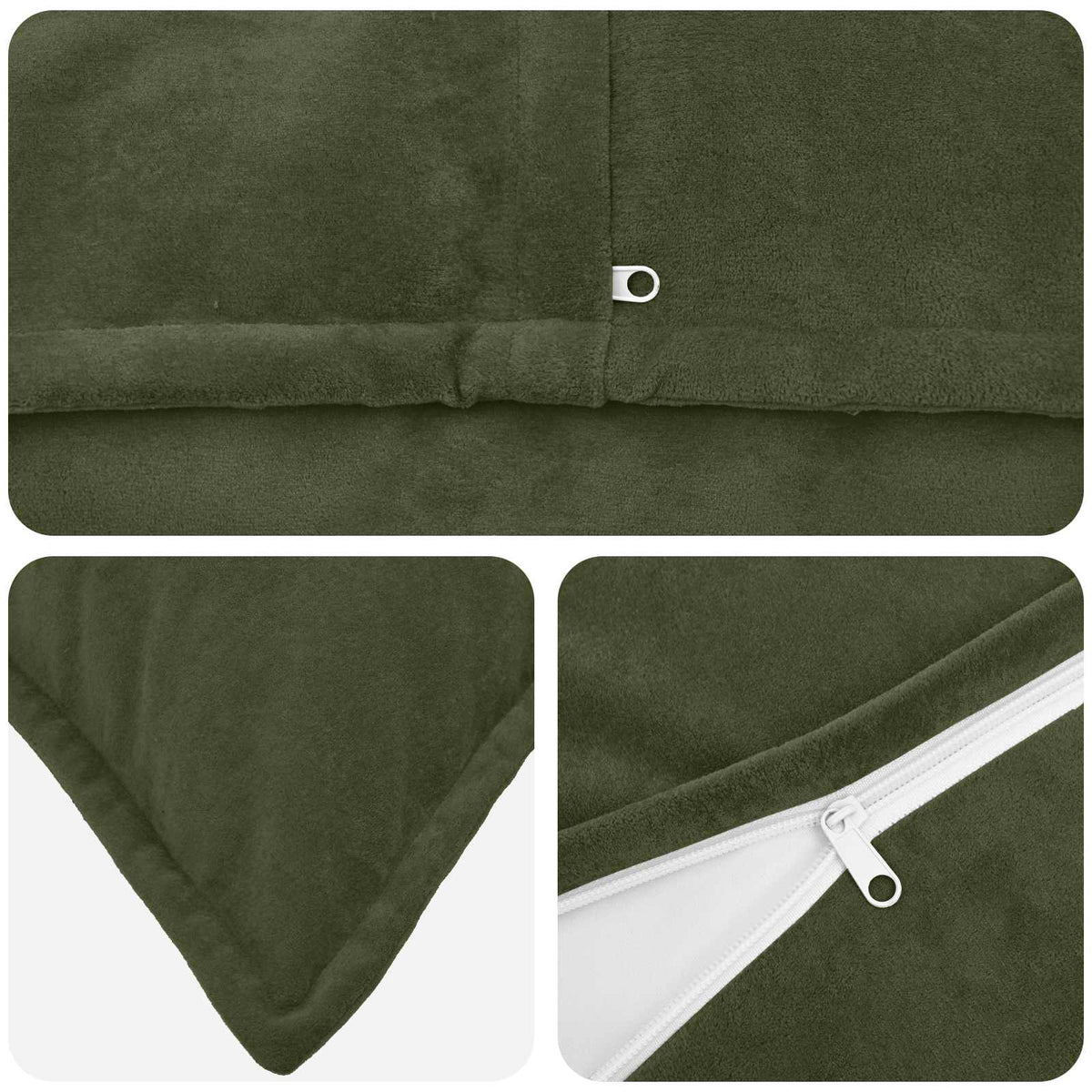 Cuscino con cuscino HOUTEN 6 pz Verde Fleece in microfibra | homemem39