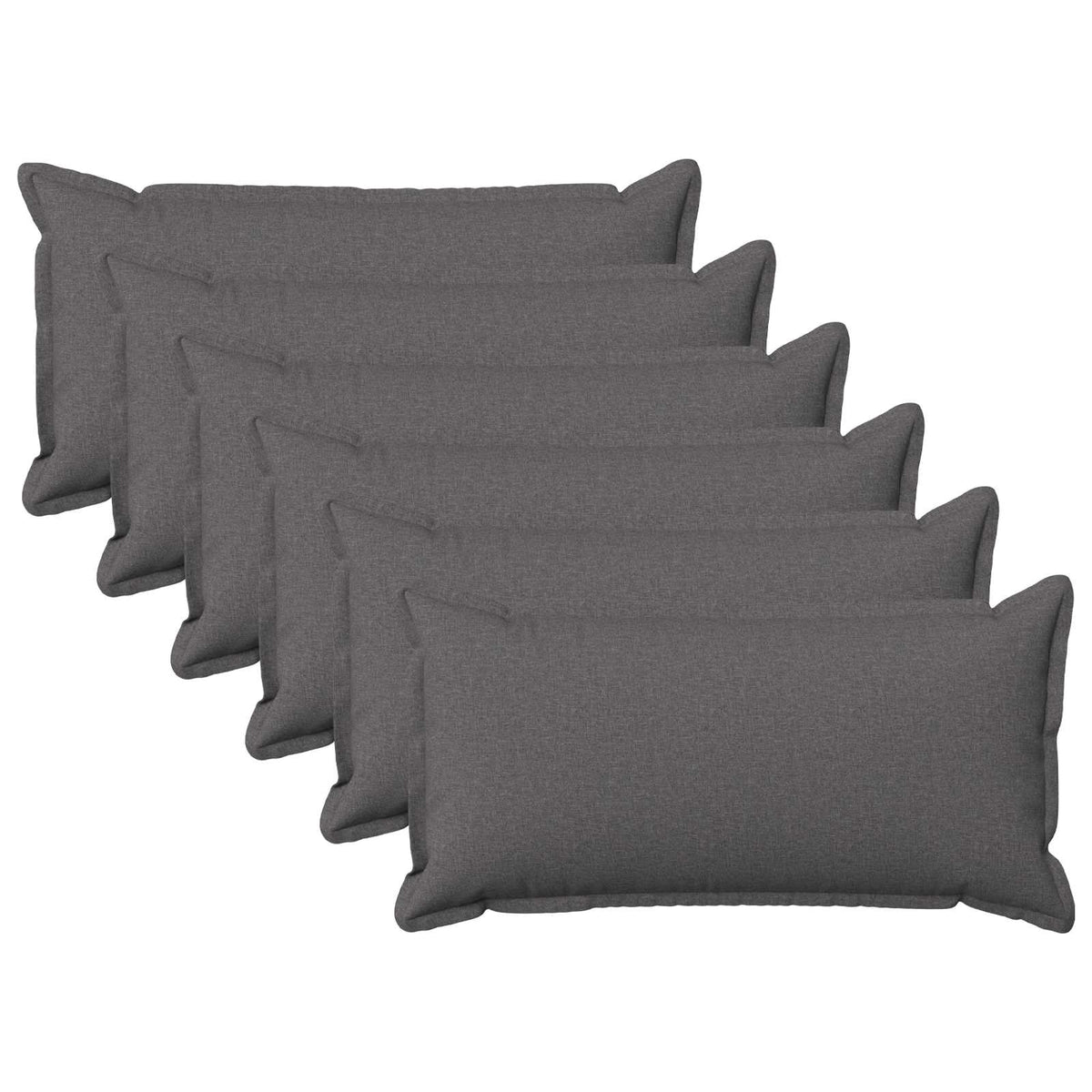 Cuscino 6 pz HOUTEN Grigio Chiaro 40 x 80 cm Lino