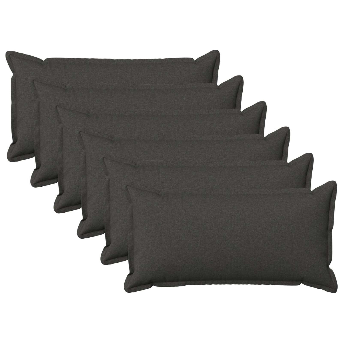 Cuscino 6 pz HOUTEN Grigio Scuro 40 x 80 cm Lino