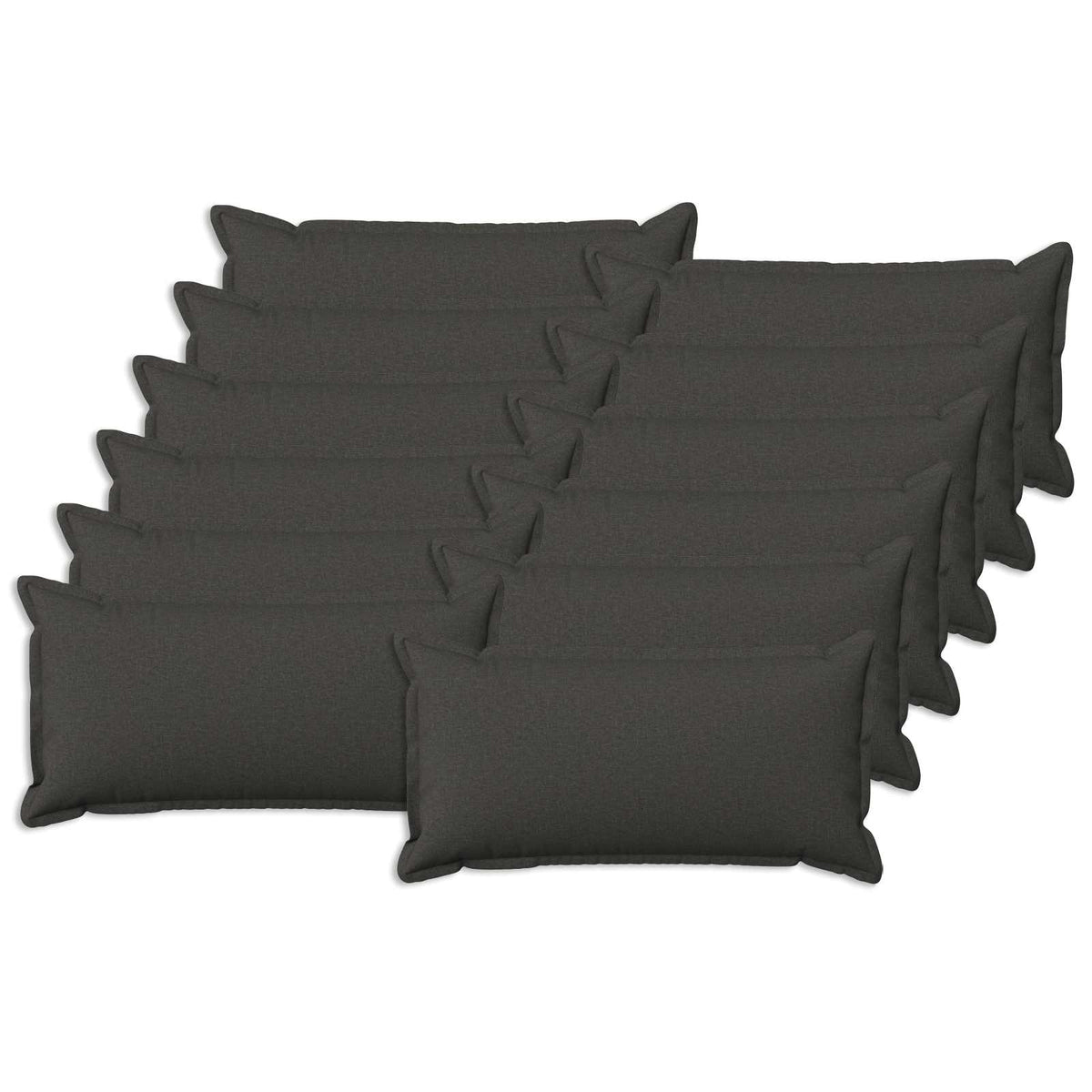 Cuscino 12 pz HOUTEN Grigio Scuro 40 x 80 cm Lino