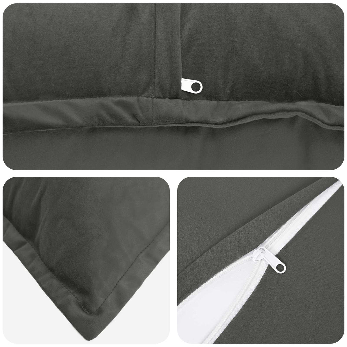 Cuscino con cuscino HOUTEN 12 pz Grigio Scuro Velluto