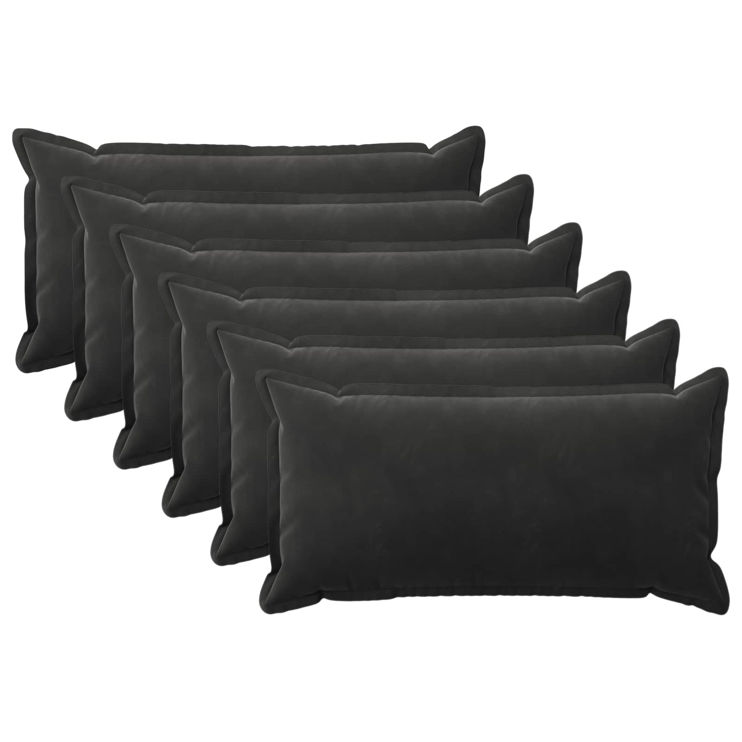 Cuscino con cuscino HOUTEN 6 pz Nero Velluto | homemem39
